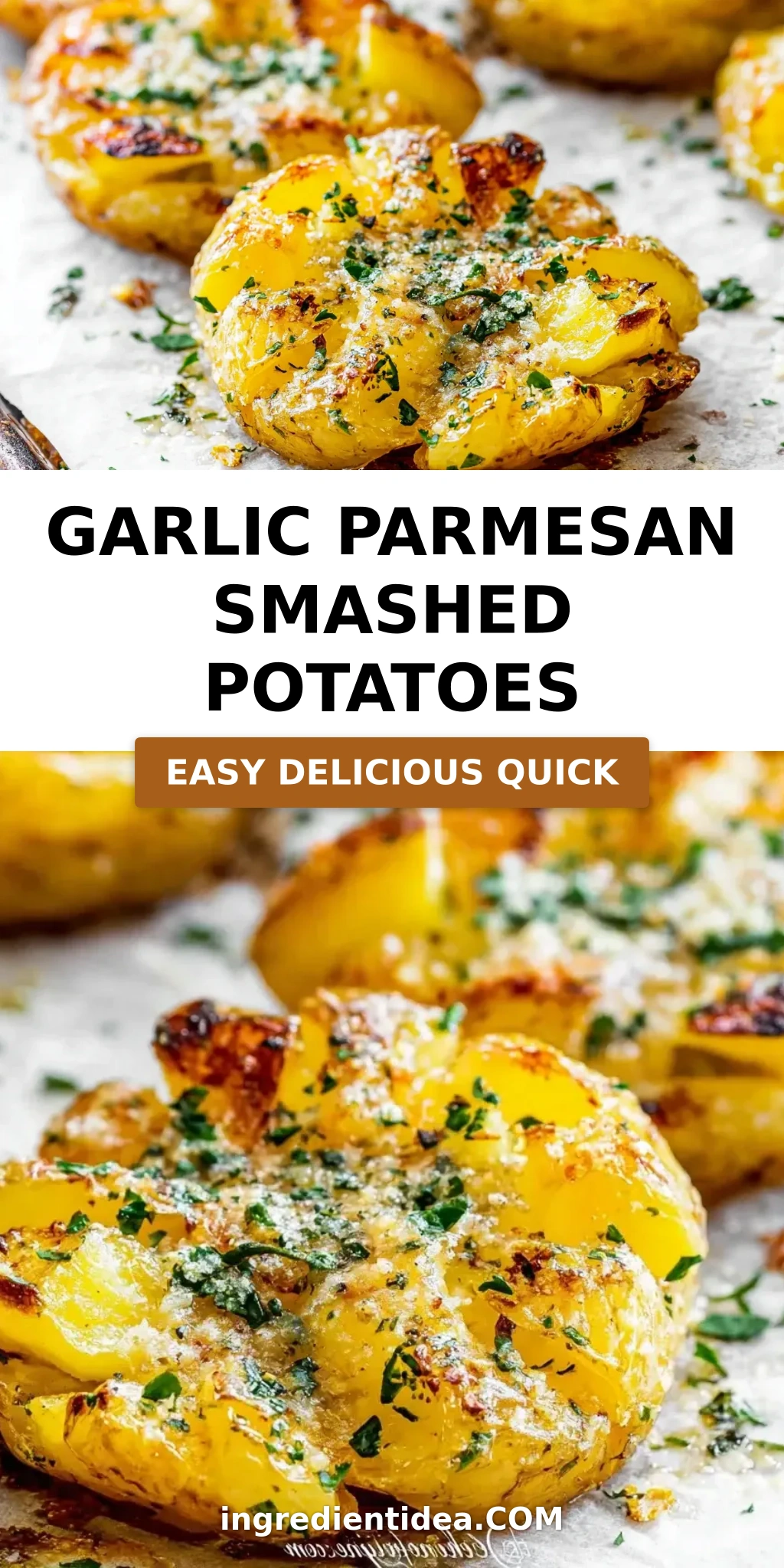 Garlic parmesan Smashed Potatoes