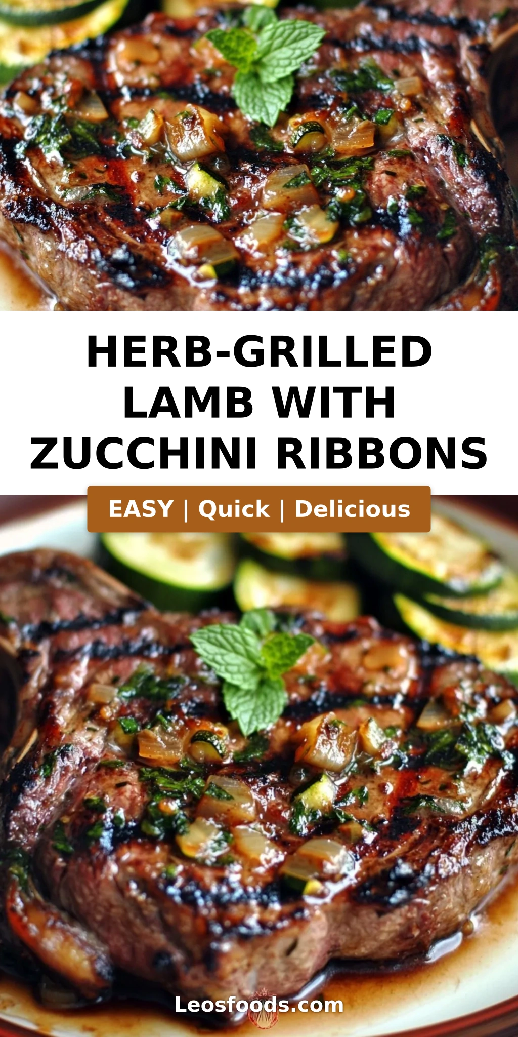 Herb-Grilled Lamb with Zucchini Ribbons
