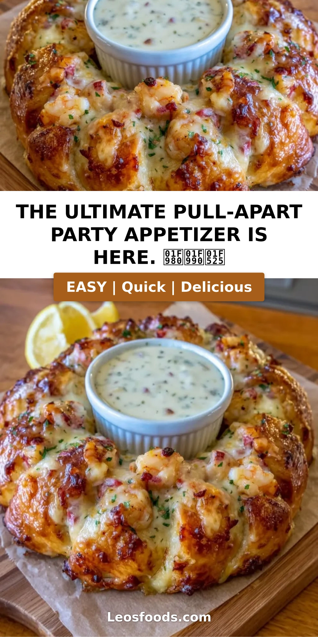 The ultimate pull-apart party appetizer is here. 🦀🦐🔥