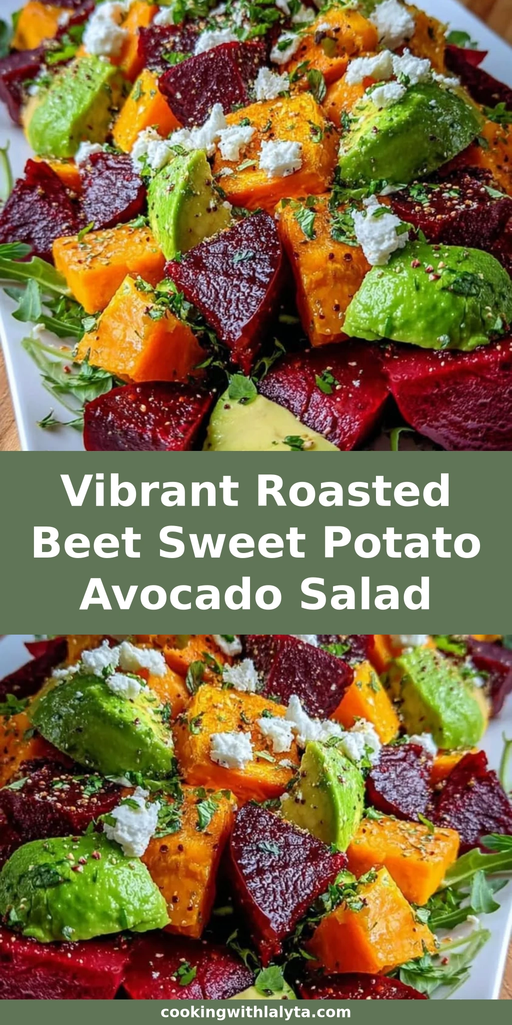 Vibrant Roasted Beet Sweet Potato Avocado Salad
