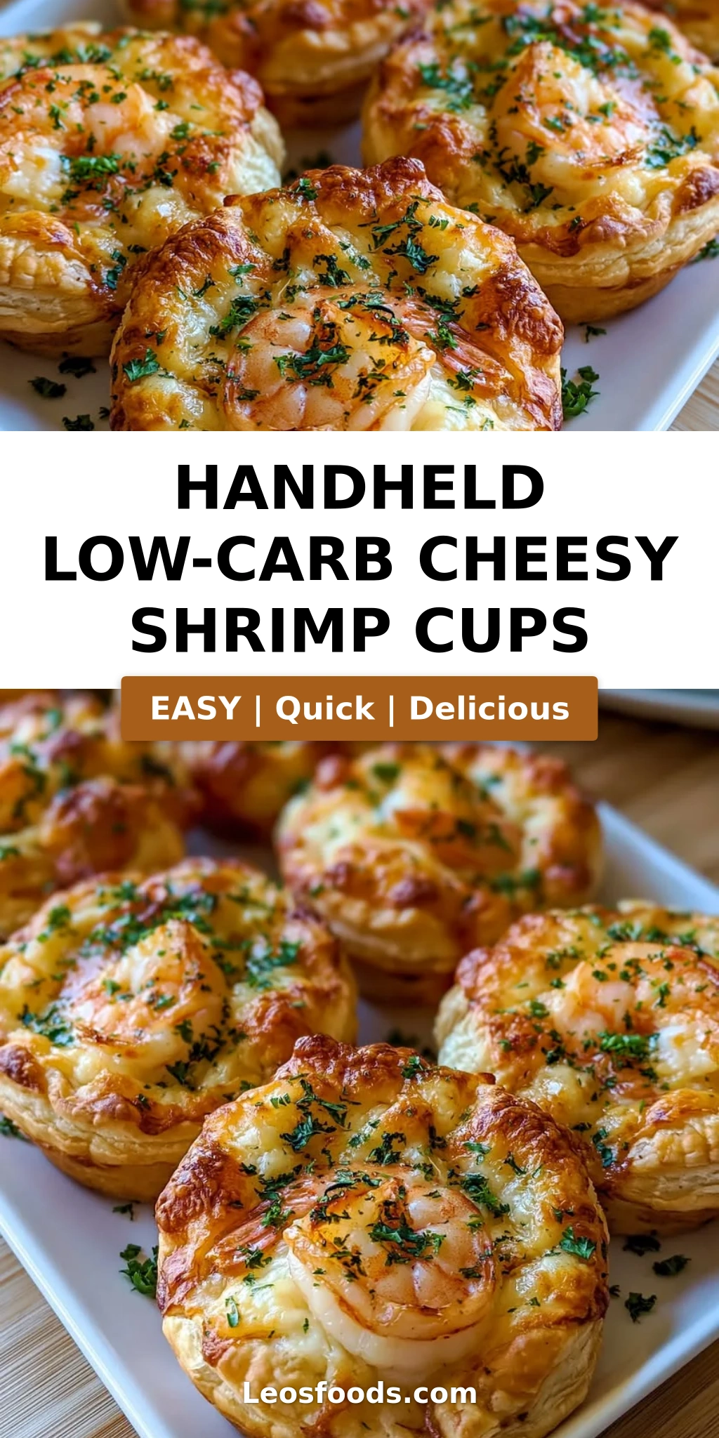 Handheld Low-Carb Cheesy Shrimp Cups