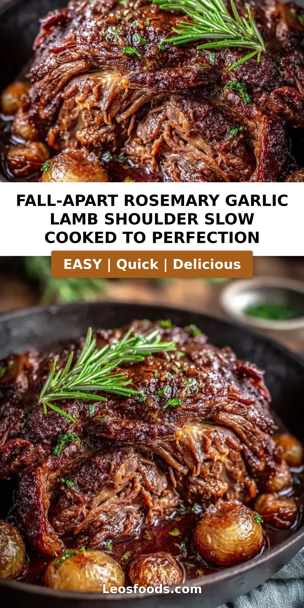 Fall-Apart Rosemary Garlic Lamb Shoulder Slow Cooked to Perfection