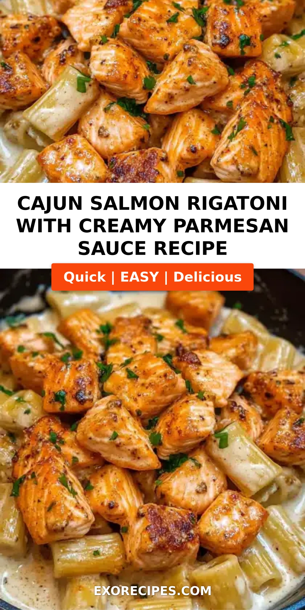 Cajun Salmon Rigatoni with Creamy Parmesan Sauce: A Bold and Comforting Pasta Dish