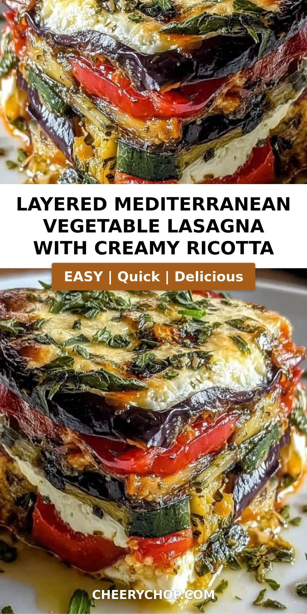 Layered Mediterranean Vegetable Lasagna with Creamy Ricotta