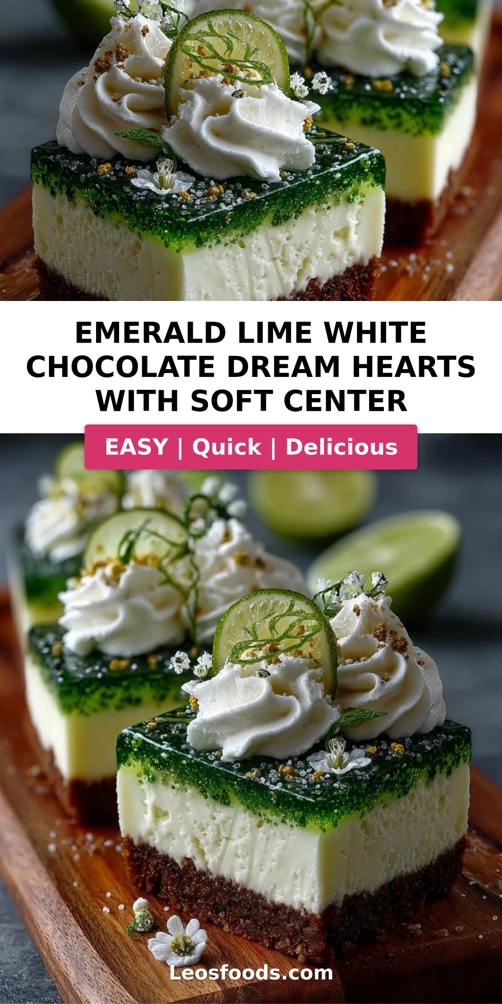 Emerald Lime White Chocolate Dream Hearts with Soft Center