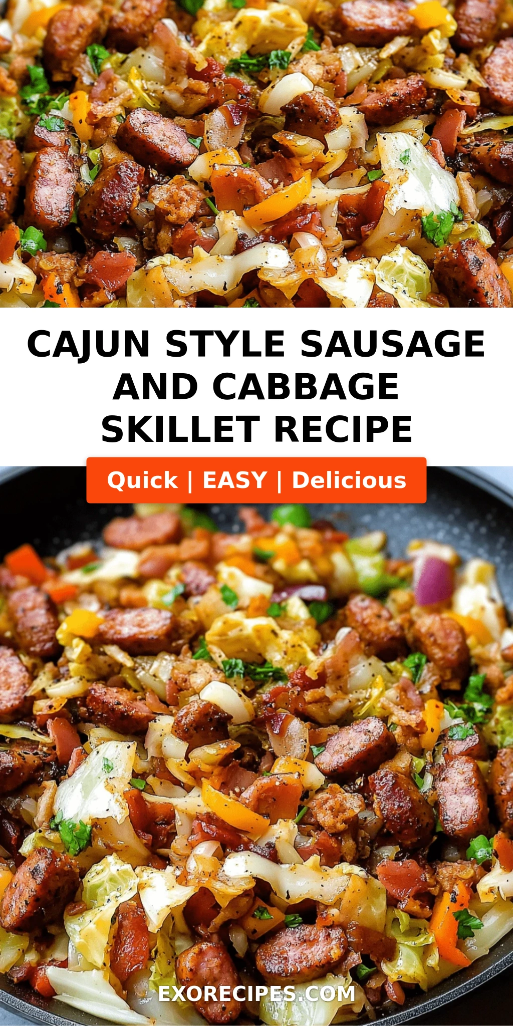 Cajun Style Sausage and Cabbage Skillet