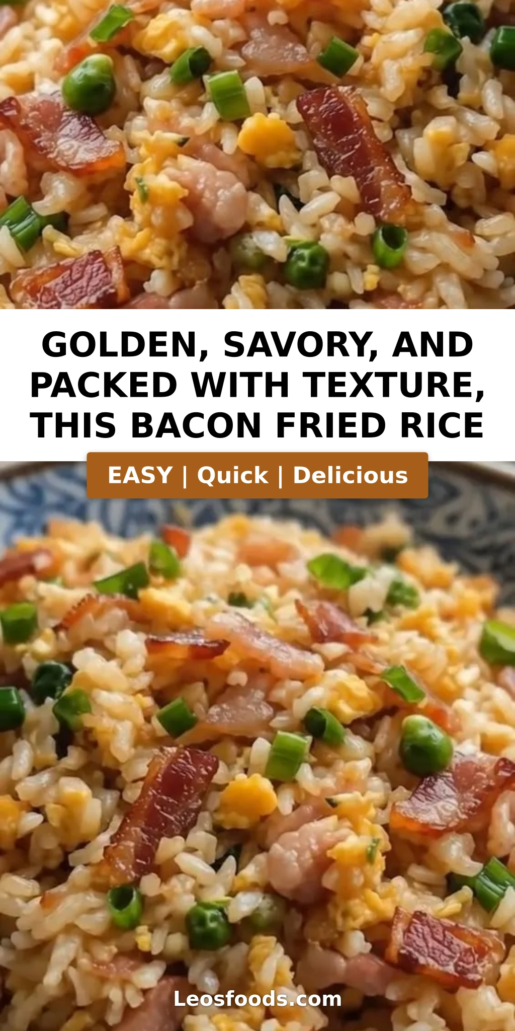 Golden, savory, and packed with texture, this Bacon Fried Rice