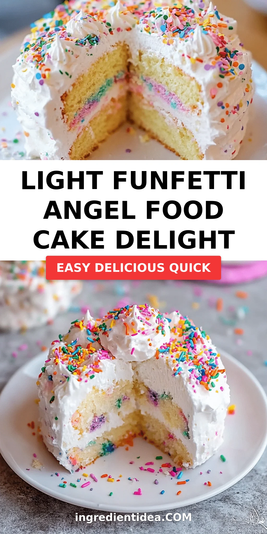 Light Funfetti Angel Food Cake Delight