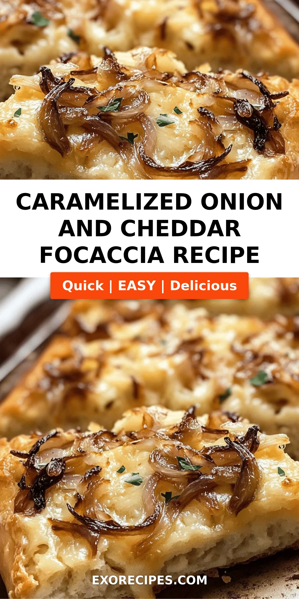 Caramelized Onion and Cheddar Focaccia: A Gourmet Delight