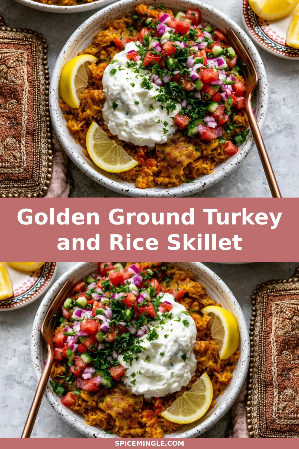 Golden Ground Turkey and Rice Skillet