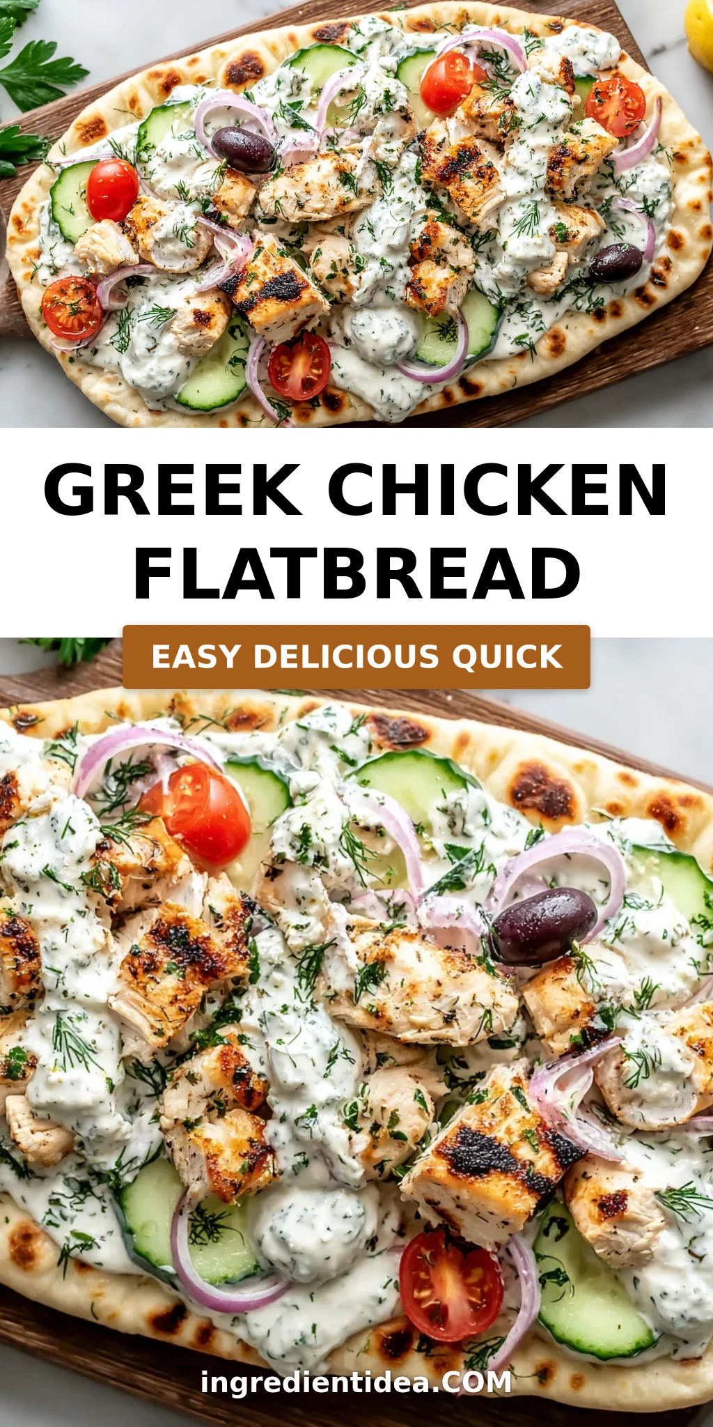Greek Chicken Flatbread