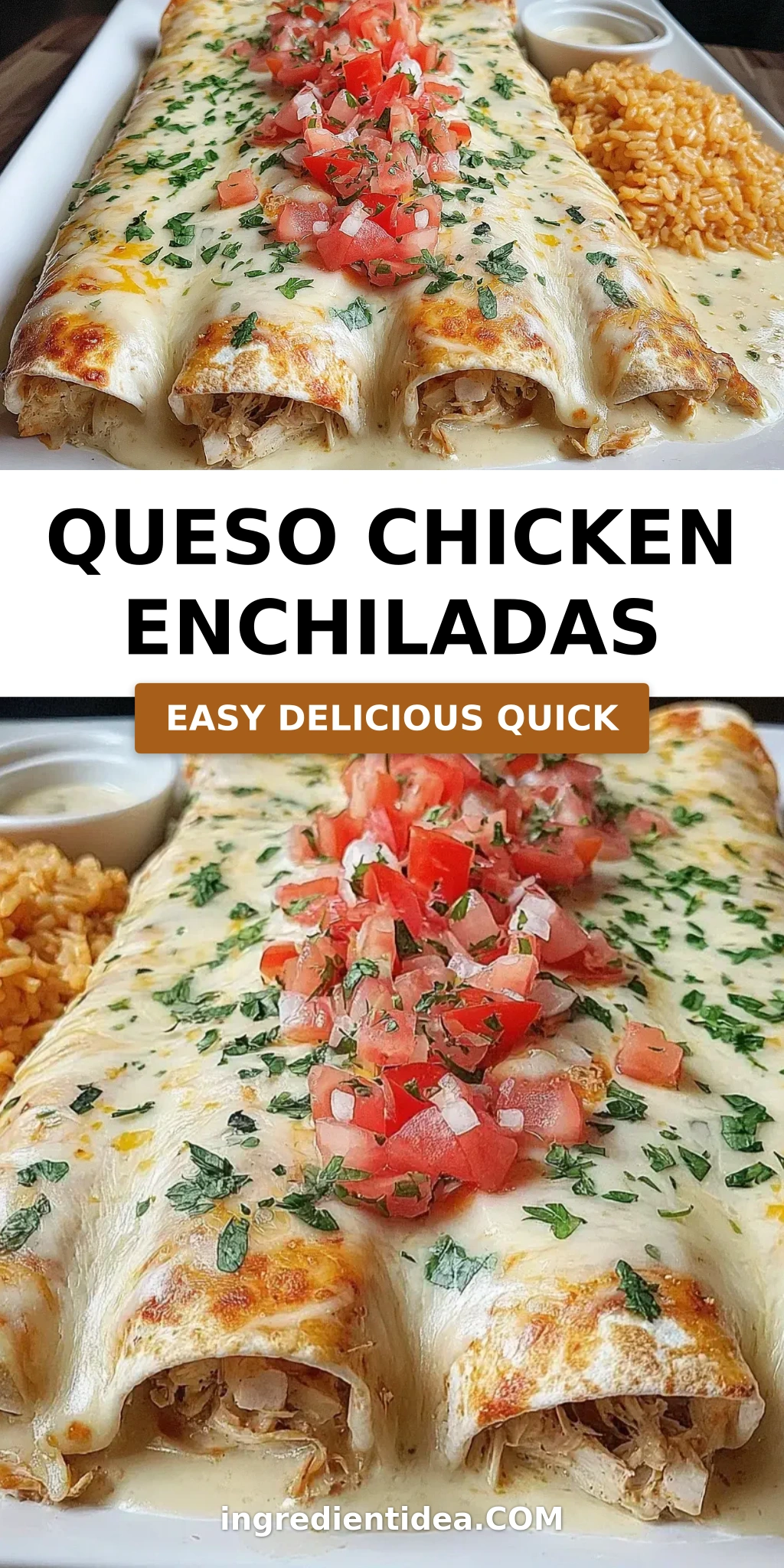 Queso Chicken Enchiladas