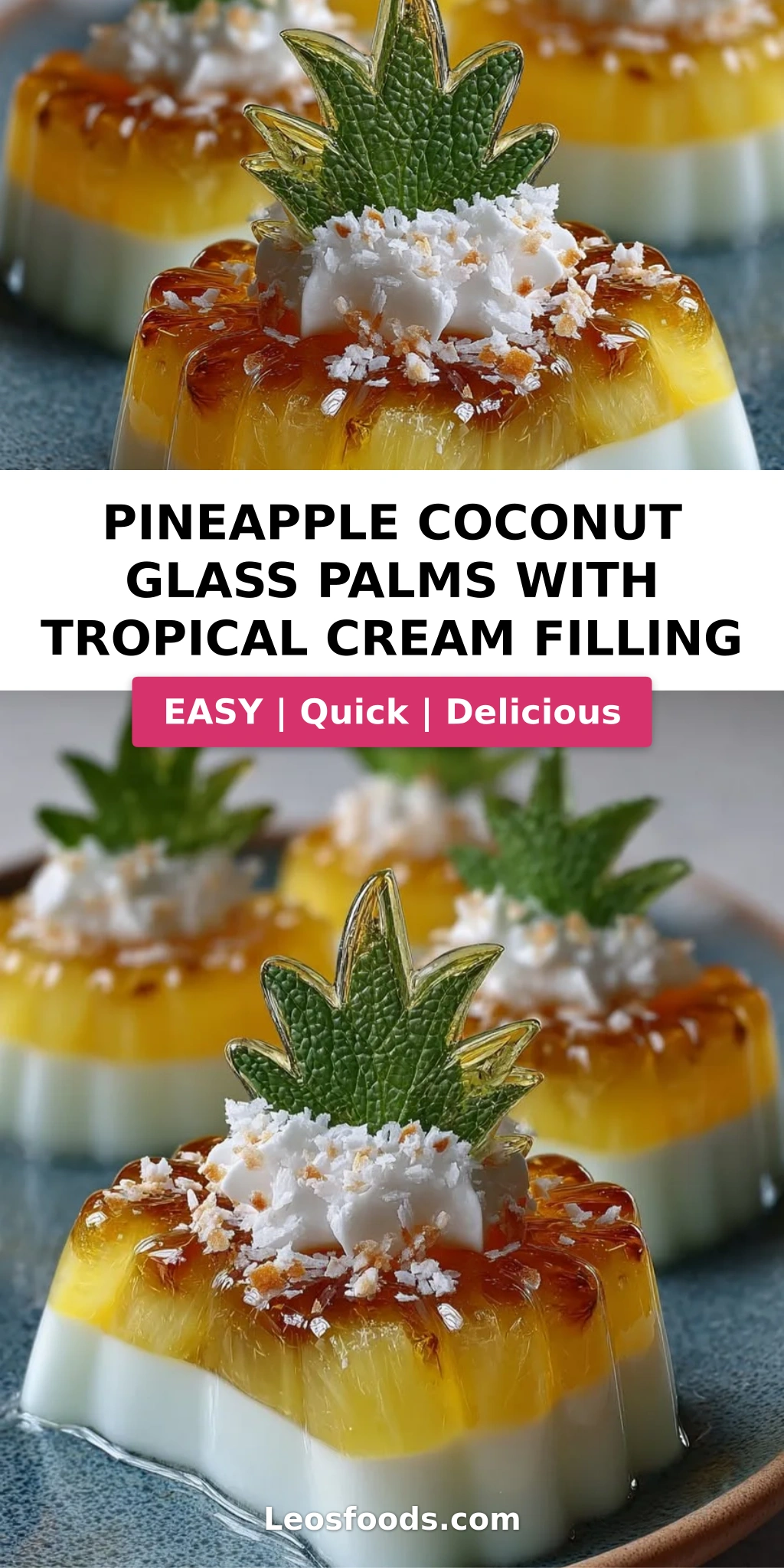 Pineapple Coconut Glass Palms with Tropical Cream Filling