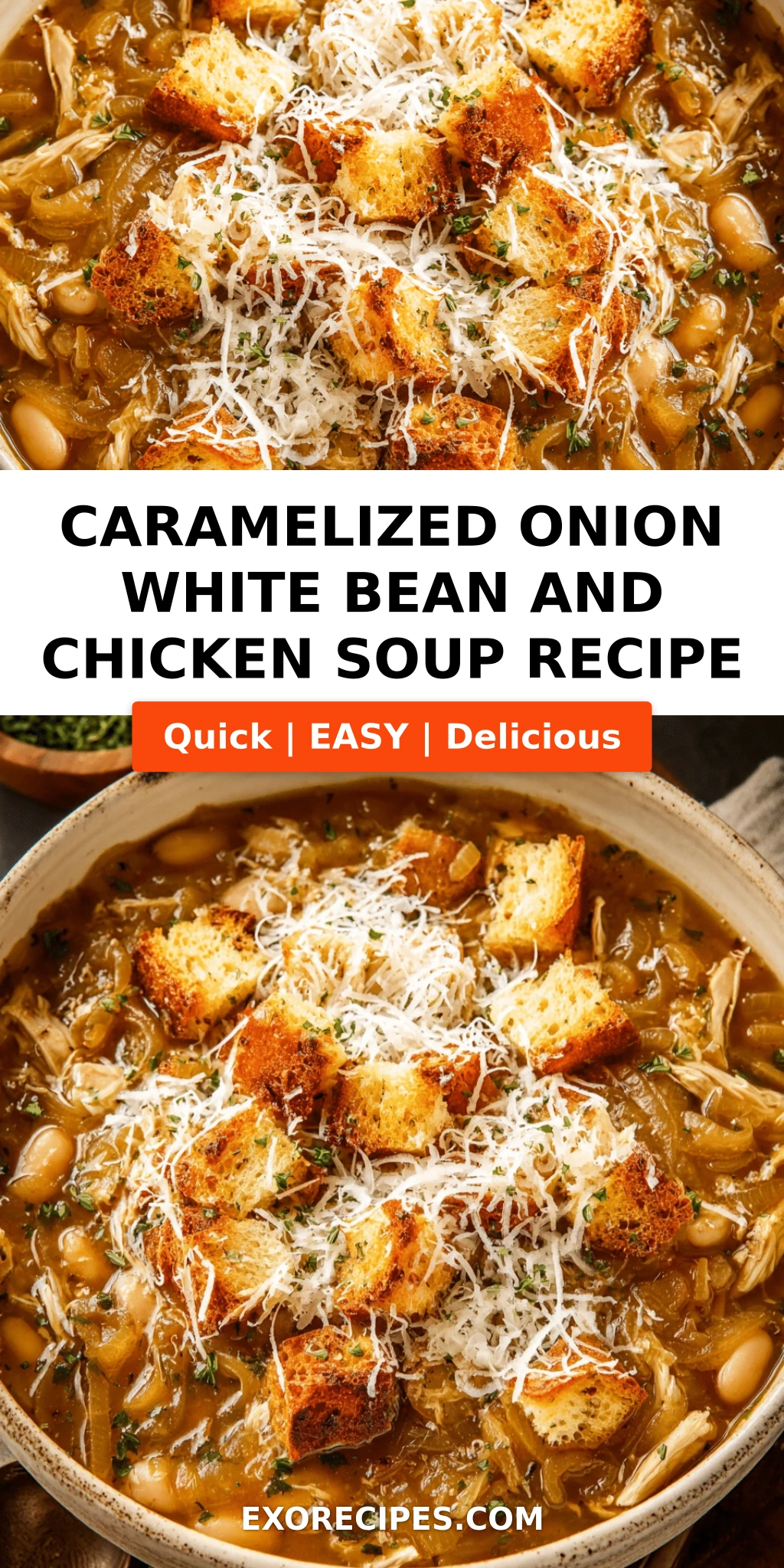 Caramelized Onion, White Bean & Chicken Soup That Feels Comforting and Hearty