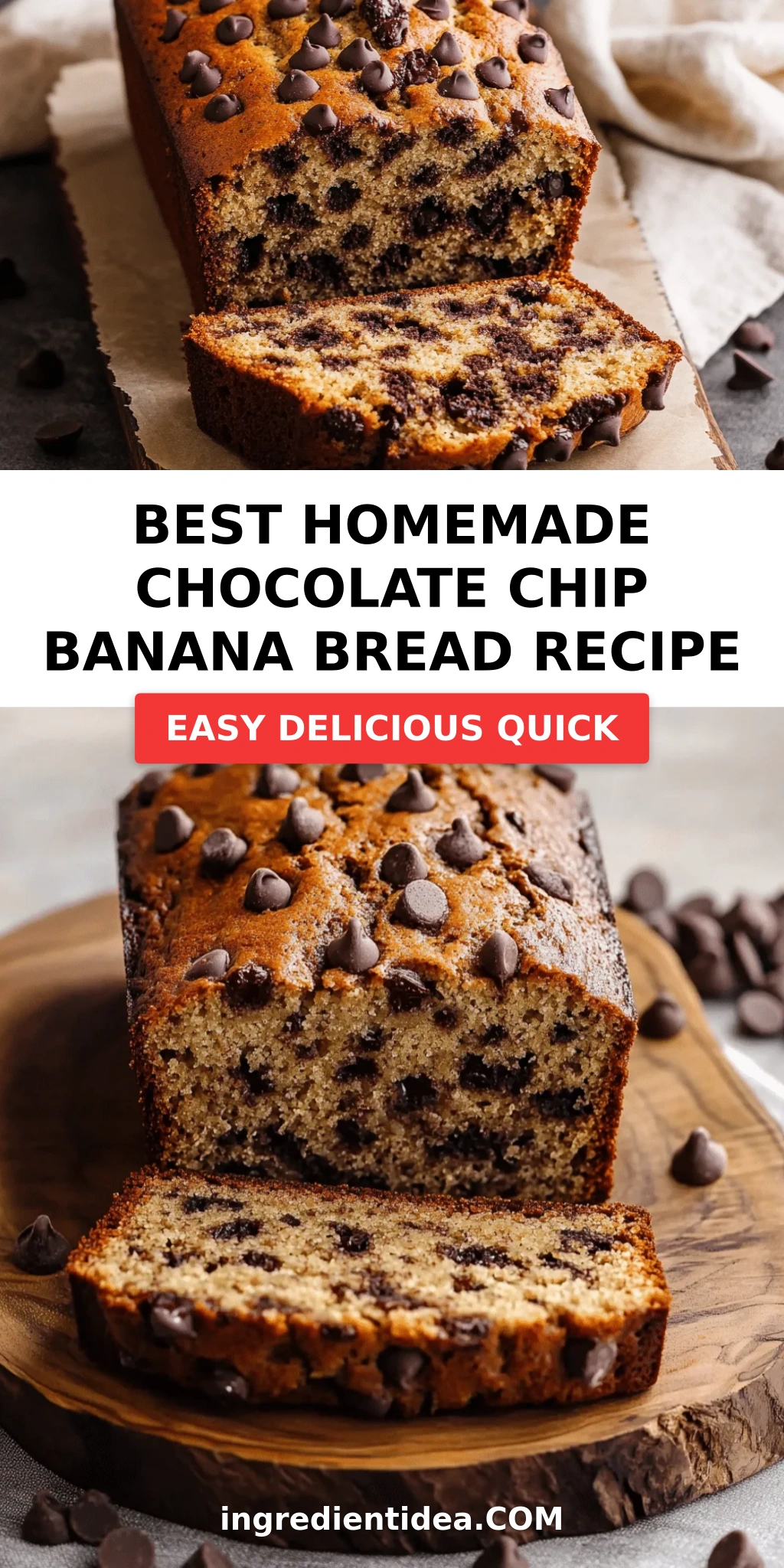 Best Homemade Chocolate Chip Banana Bread Recipe