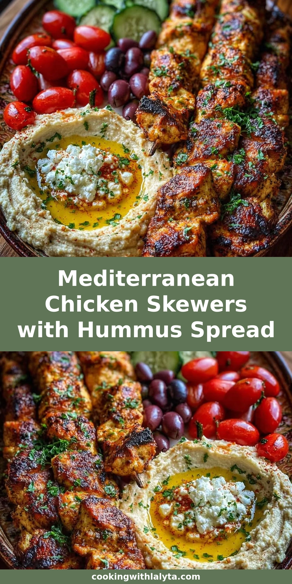 Mediterranean Chicken Skewers with Hummus Spread