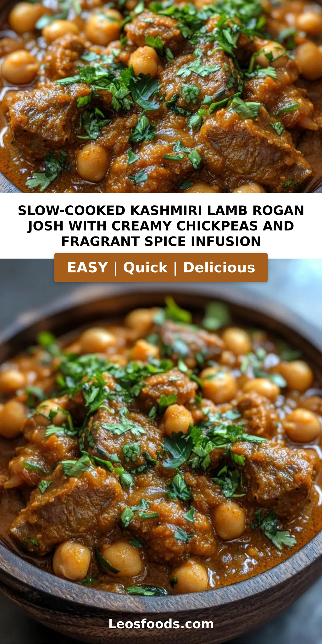 Slow-Cooked Kashmiri Lamb Rogan Josh with Creamy Chickpeas and Fragrant Spice Infusion