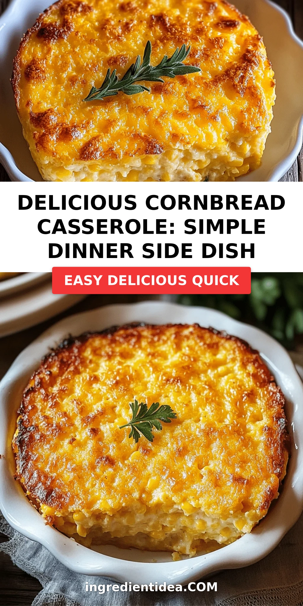 Delicious Cornbread Casserole: Simple Dinner Side Dish