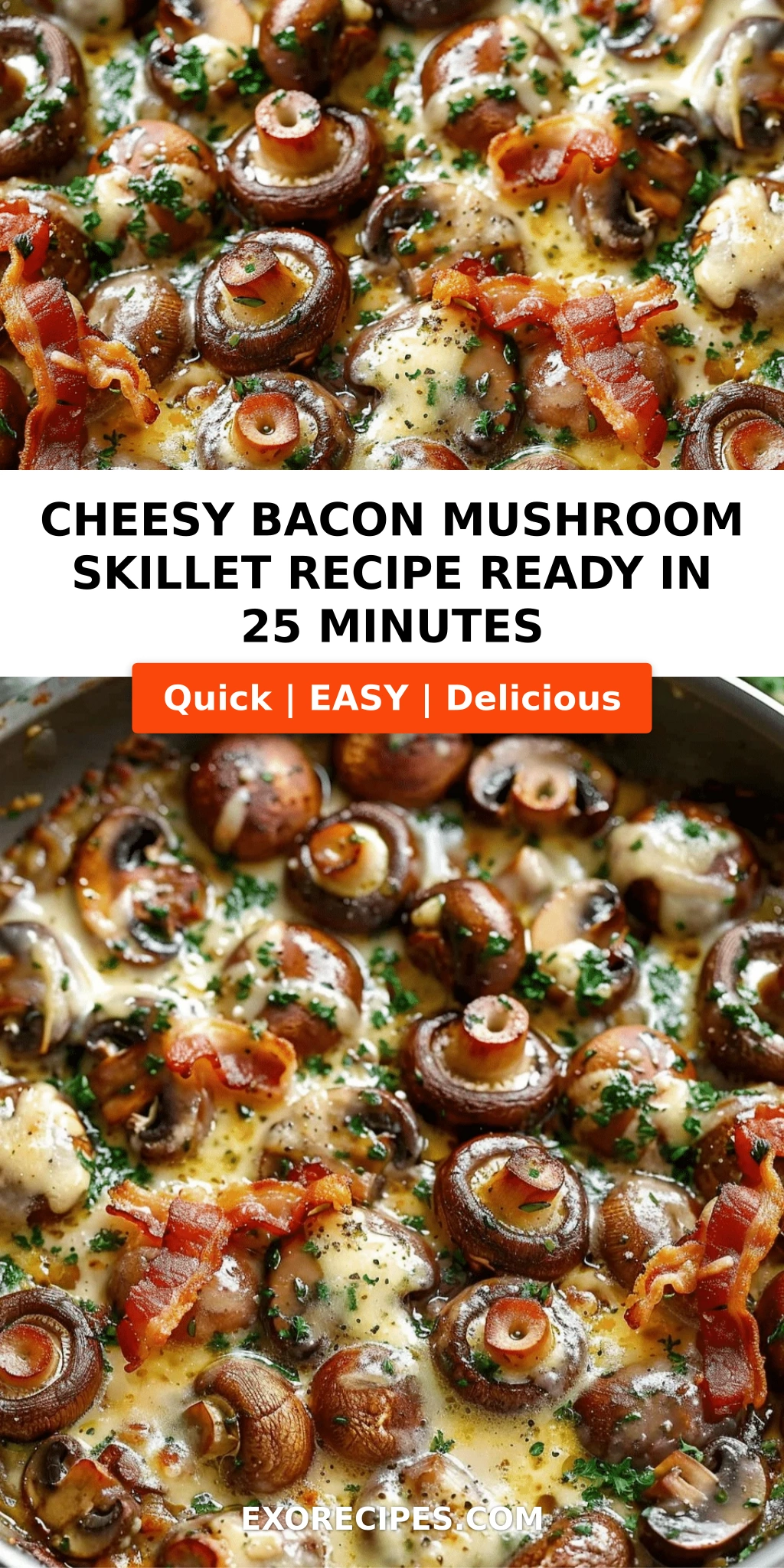 Cheesy Bacon Mushroom Skillet Recipe Rich, Creamy, and Irresistibly Delicious
