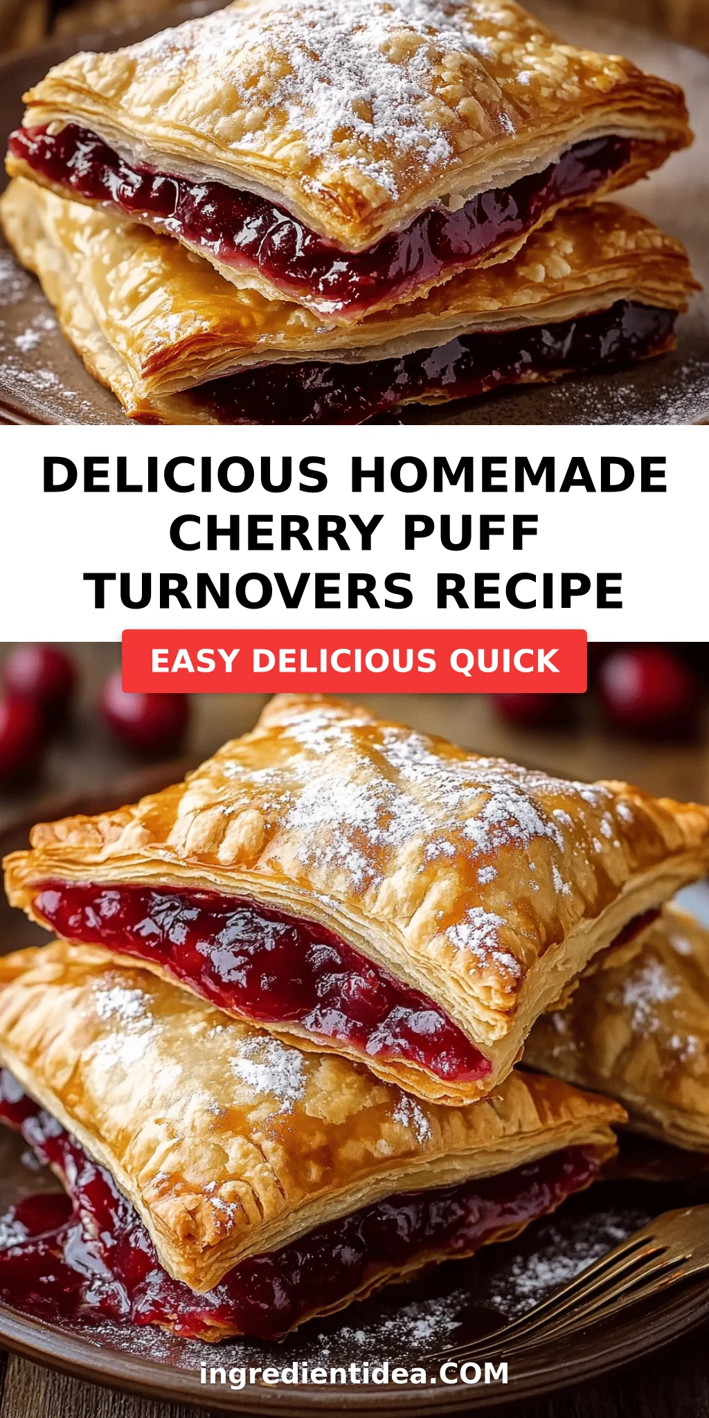 Delicious Homemade Cherry Puff Turnovers Recipe