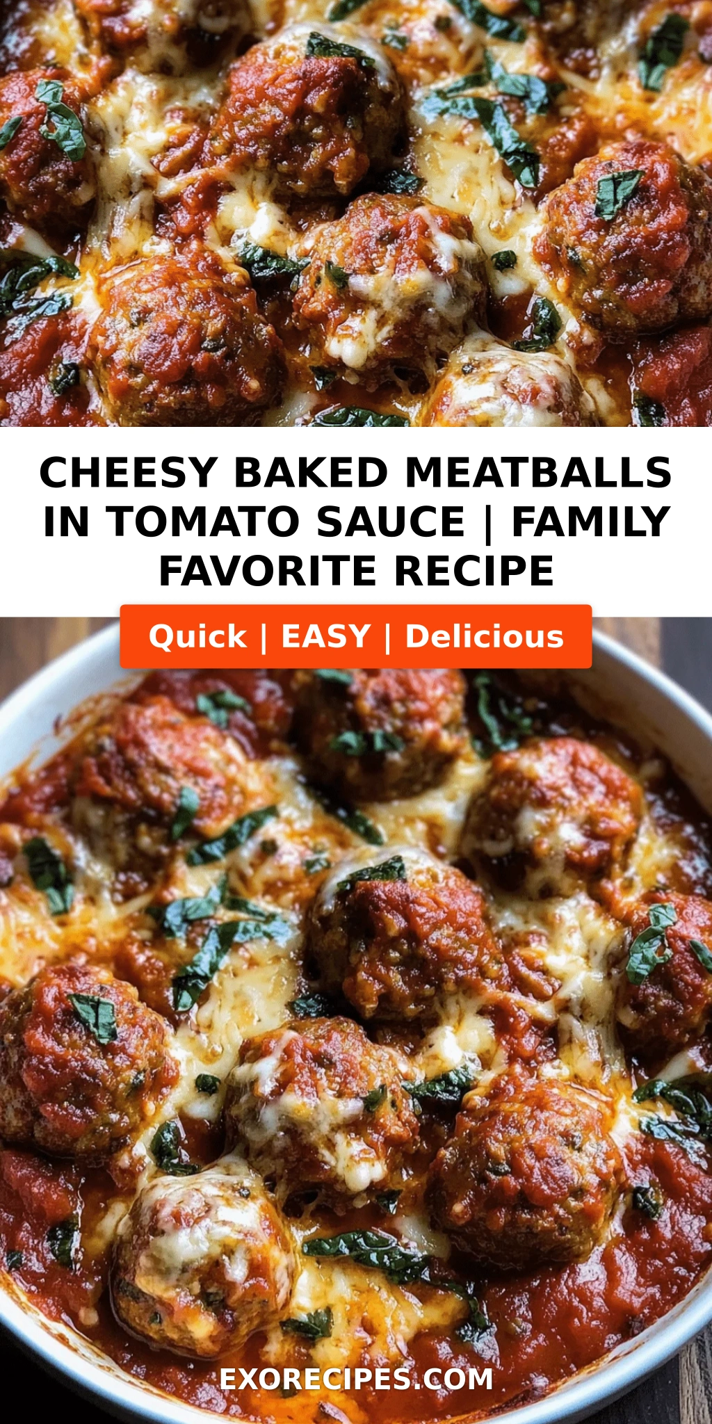Cheesy Baked Meatballs in Tomato Sauce A Comforting Family Favorite
