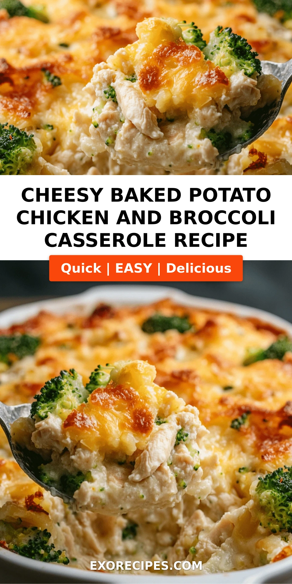 Cheesy Baked Potato Chicken and Broccoli Casserole