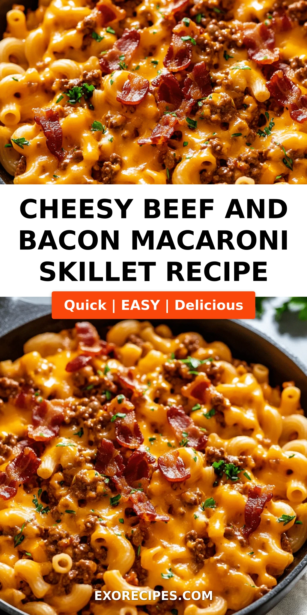 Cheesy Beef and Bacon Macaroni Skillet: A Hearty Comfort Food for Any Night