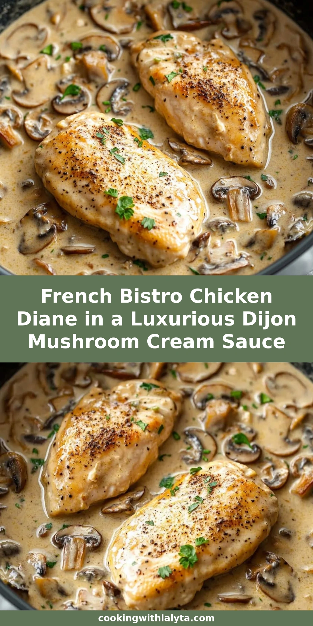 French Bistro Chicken Diane in a Luxurious Dijon Mushroom Cream Sauce