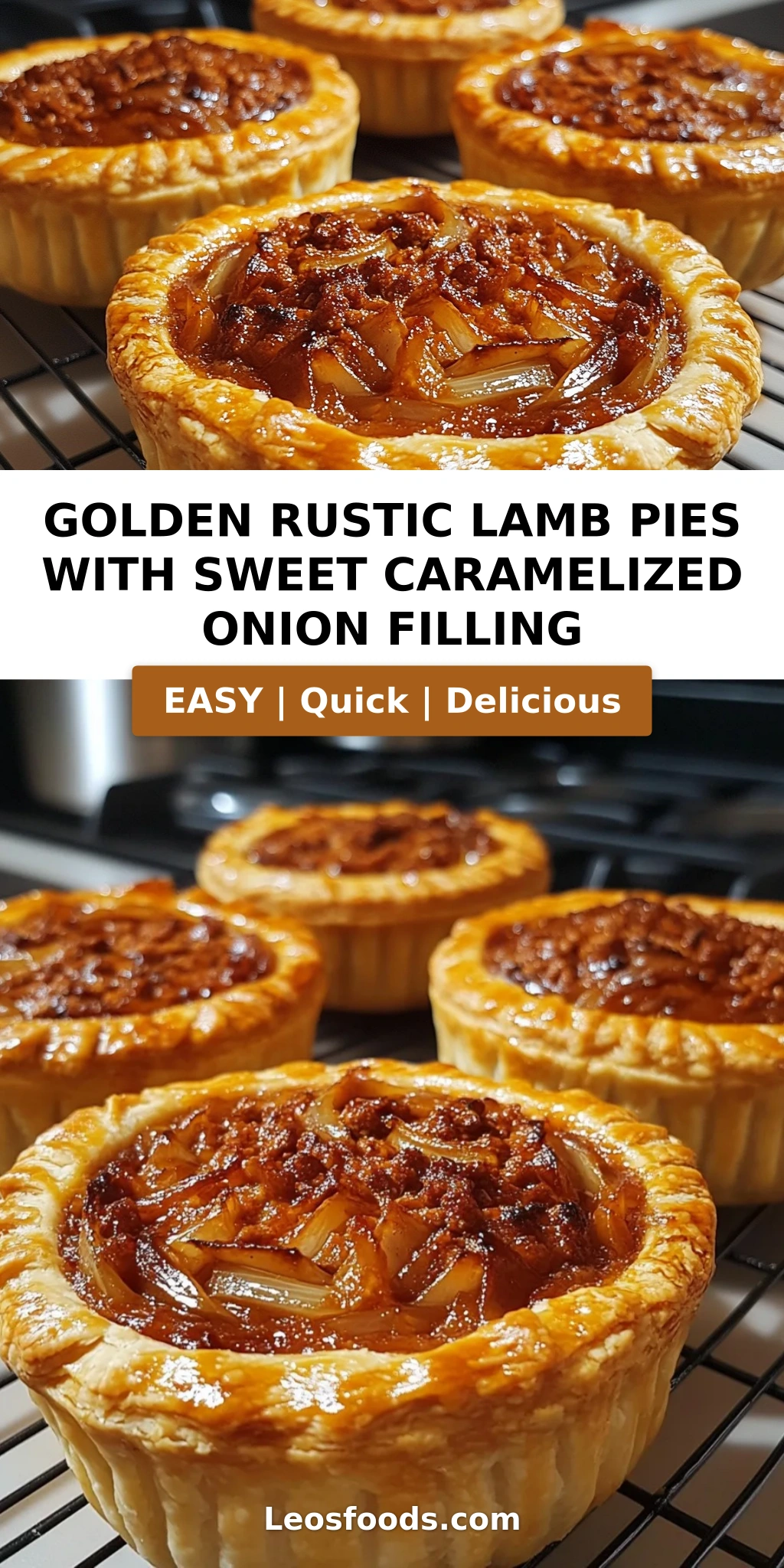 Golden Rustic Lamb Pies with Sweet Caramelized Onion Filling