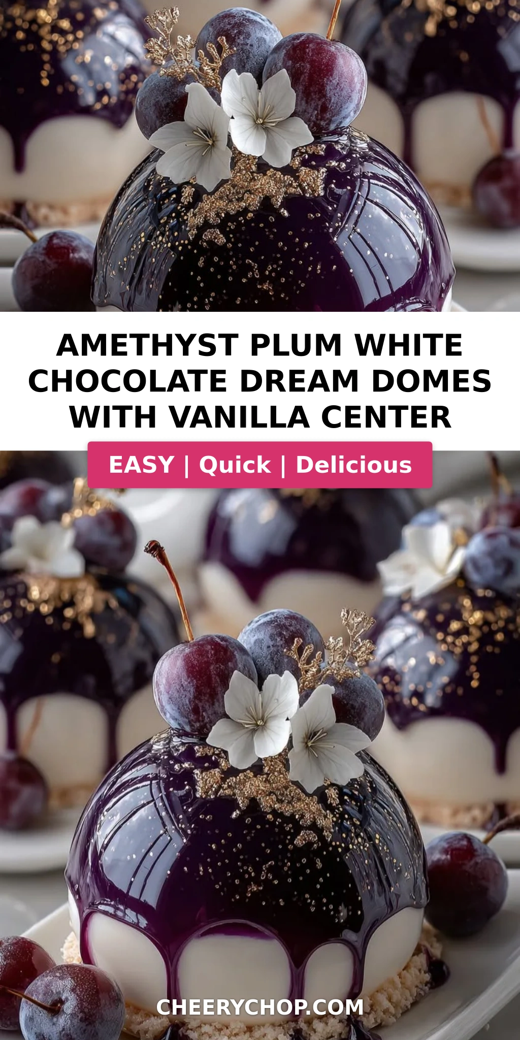 Amethyst Plum White Chocolate Dream Domes with Vanilla Center