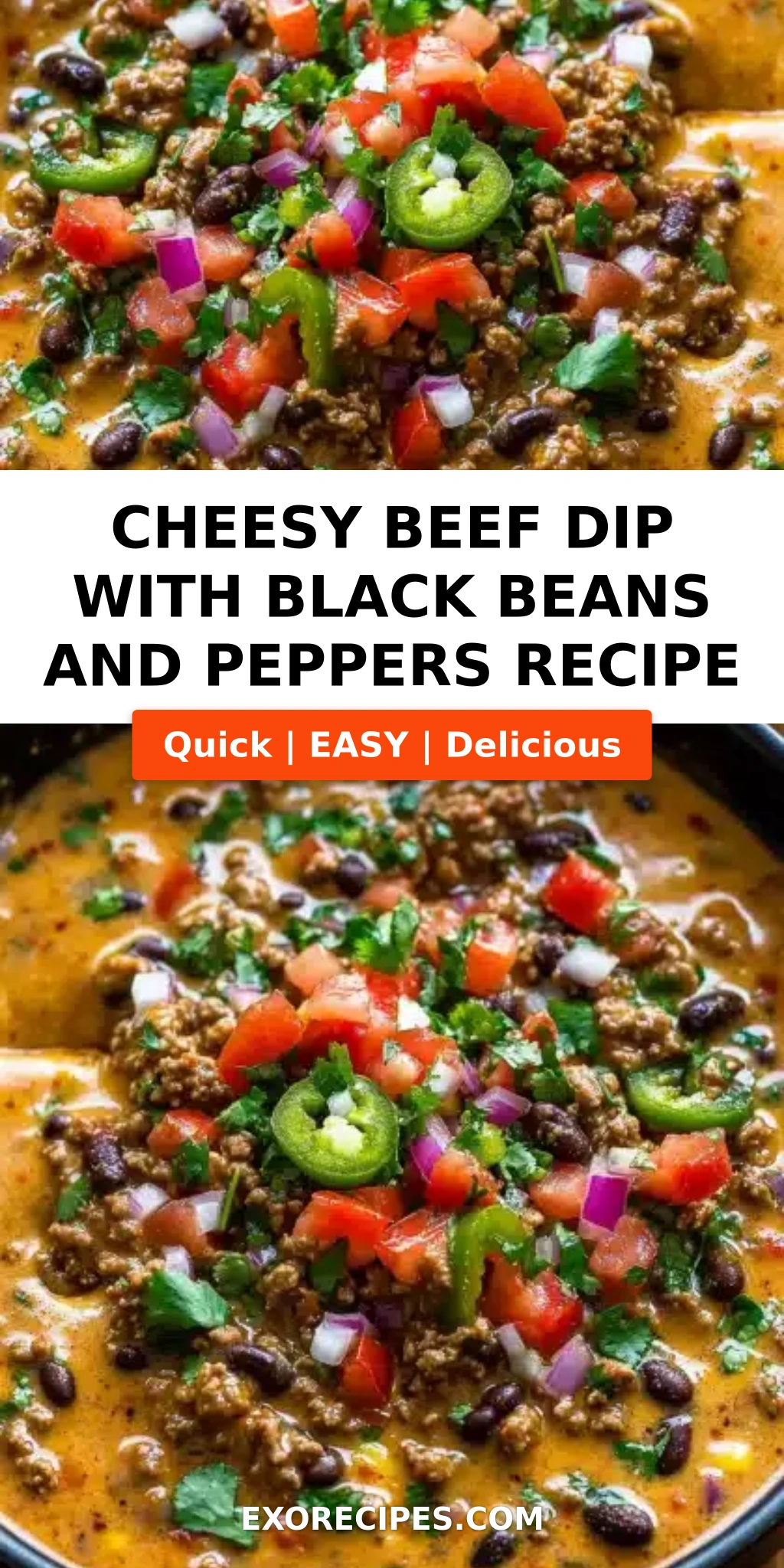Cheesy Beef Dip with Black Beans and Peppers Your Next Favorite Crowd-Pleaser Recipe