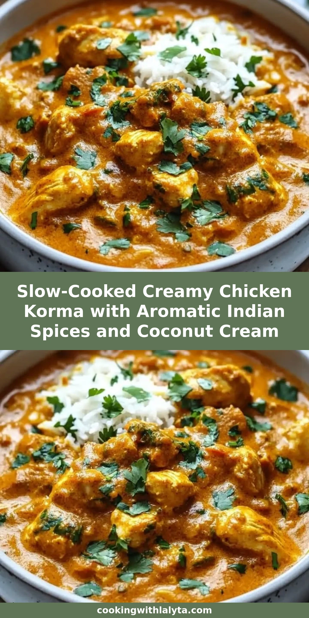 Slow-Cooked Creamy Chicken Korma with Aromatic Indian Spices and Coconut Cream