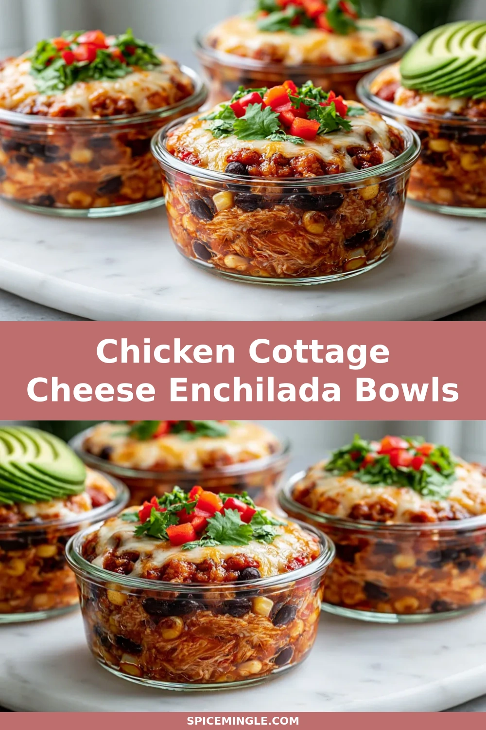 Chicken Cottage Cheese Enchilada Bowls