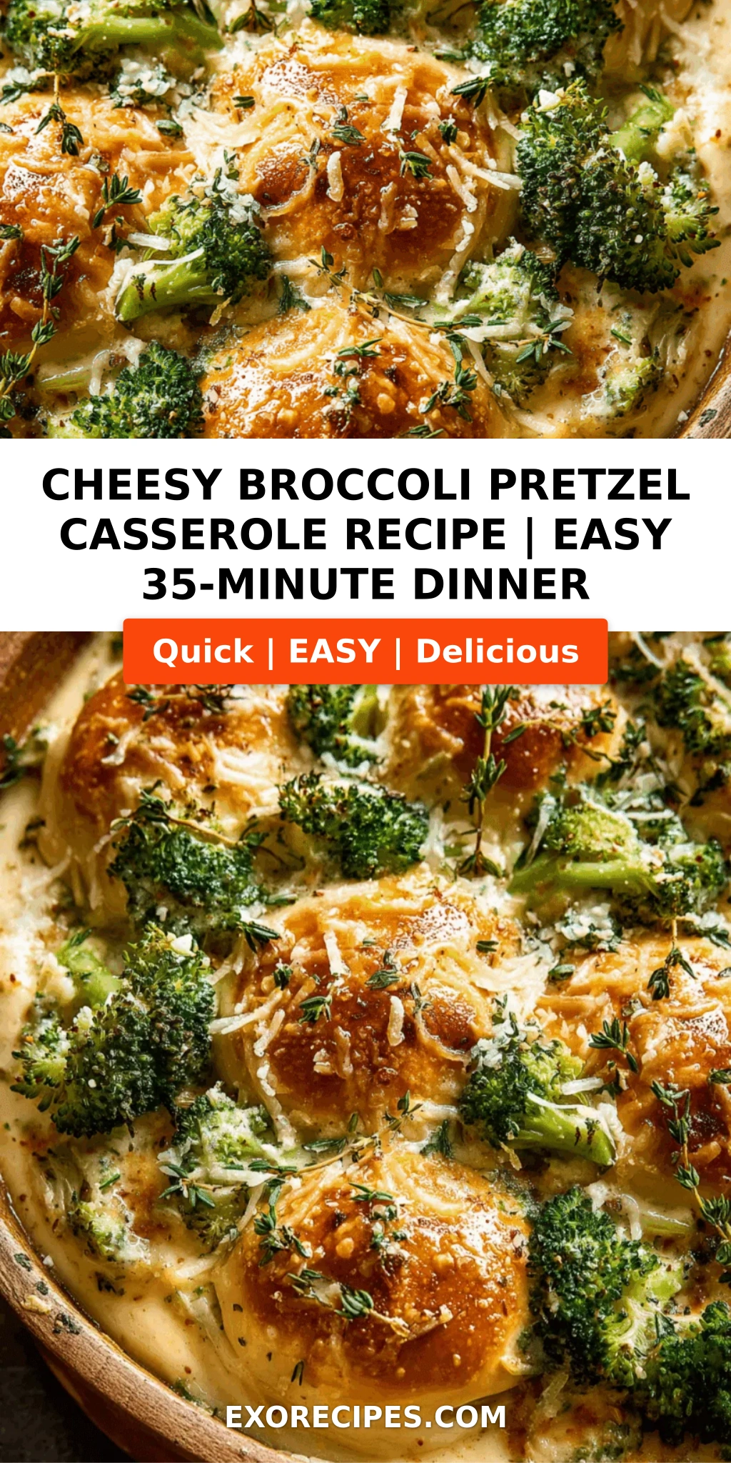 Cheesy Broccoli Pretzel Casserole