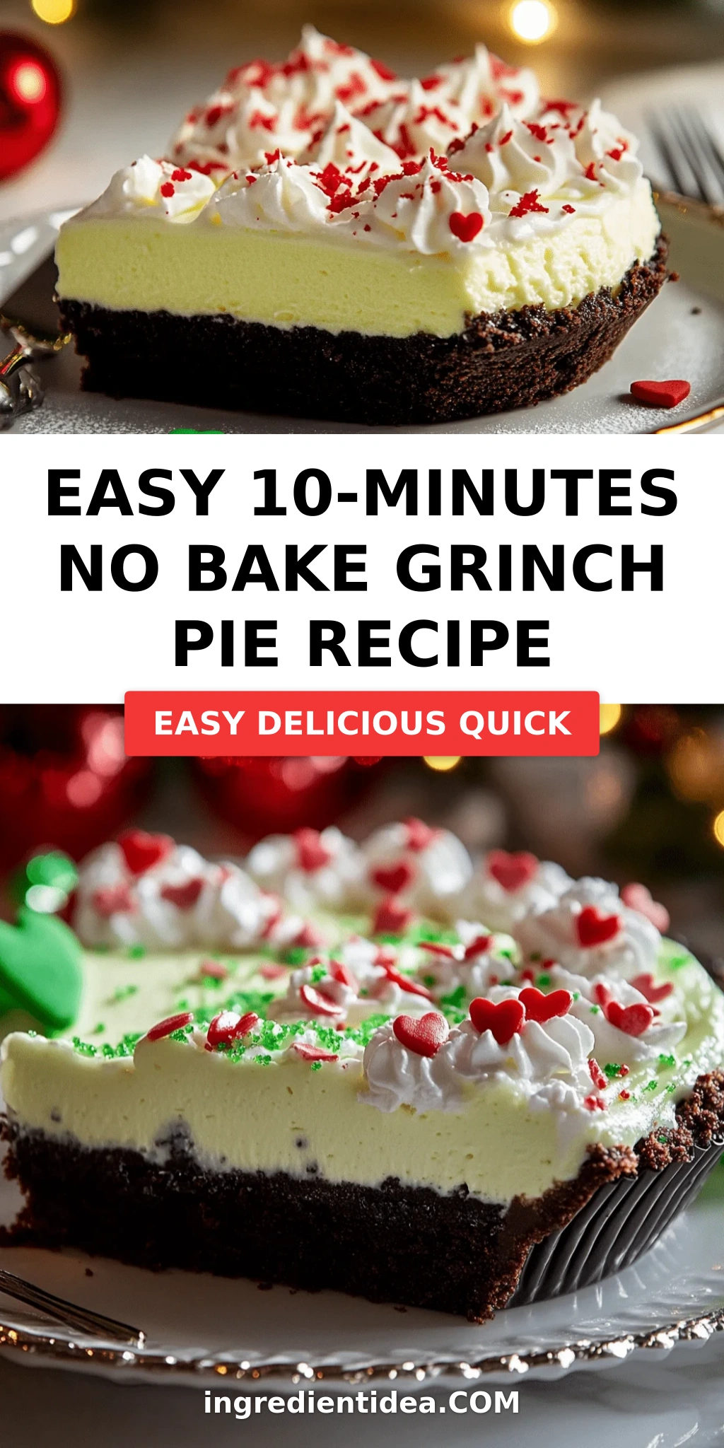Easy 10-Minutes No Bake Grinch Pie Recipe