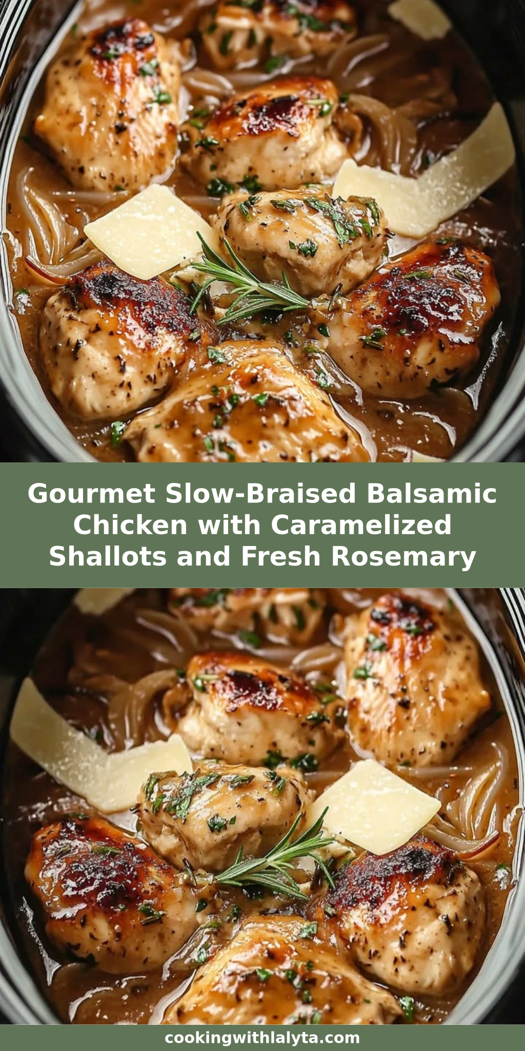 Gourmet Slow-Braised Balsamic Chicken with Caramelized Shallots and Fresh Rosemary