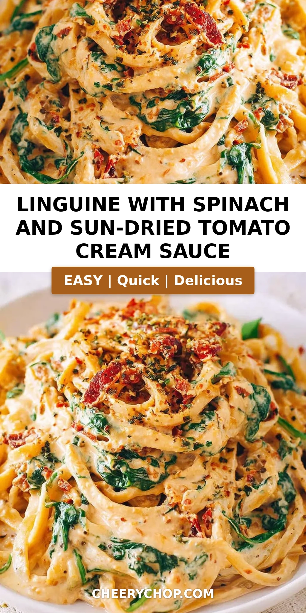 Linguine with Spinach and Sun-Dried Tomato Cream Sauce