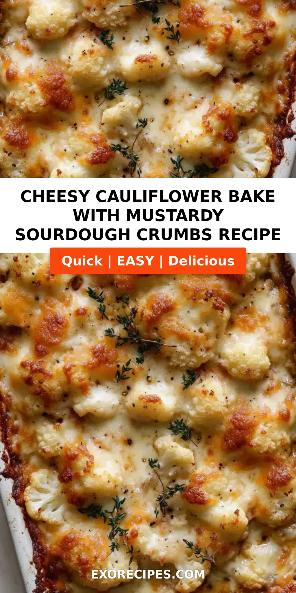 Cheesy Cauliflower Bake with Mustardy Sourdough Crumbs: Your Next Go-To Comfort Side Dish