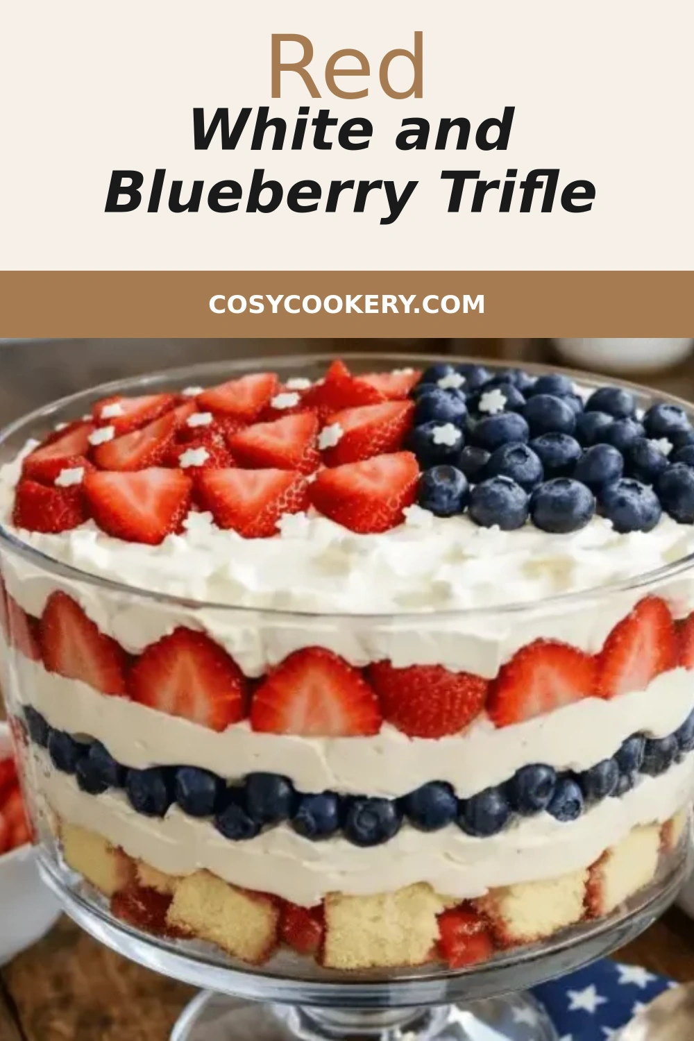 Red White and Blueberry Trifle