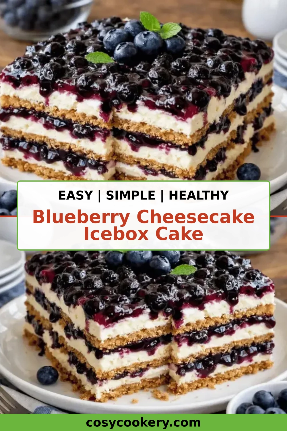 Blueberry Cheesecake Icebox Cake
