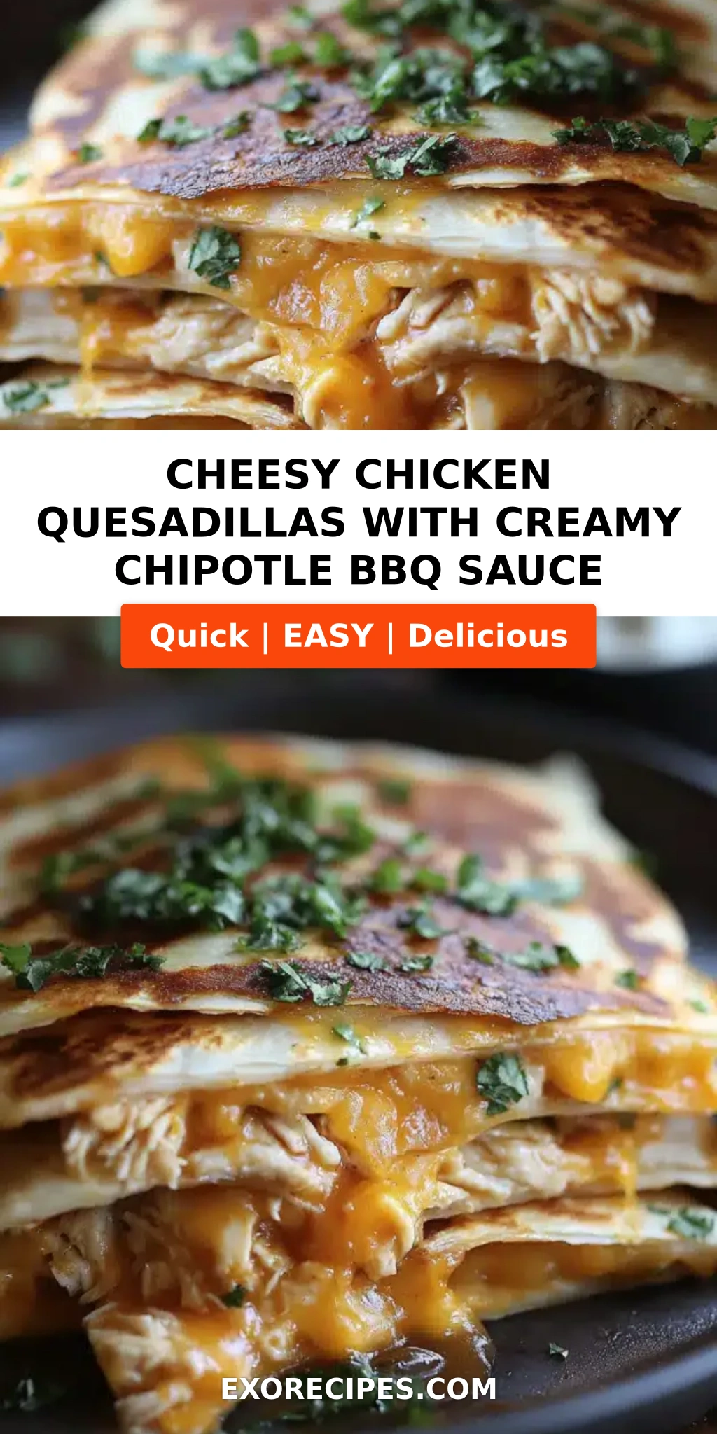 Cheesy Chicken Quesadillas with Creamy Chipotle BBQ Sauce: A Flavorful Twist on a Classic Dish
