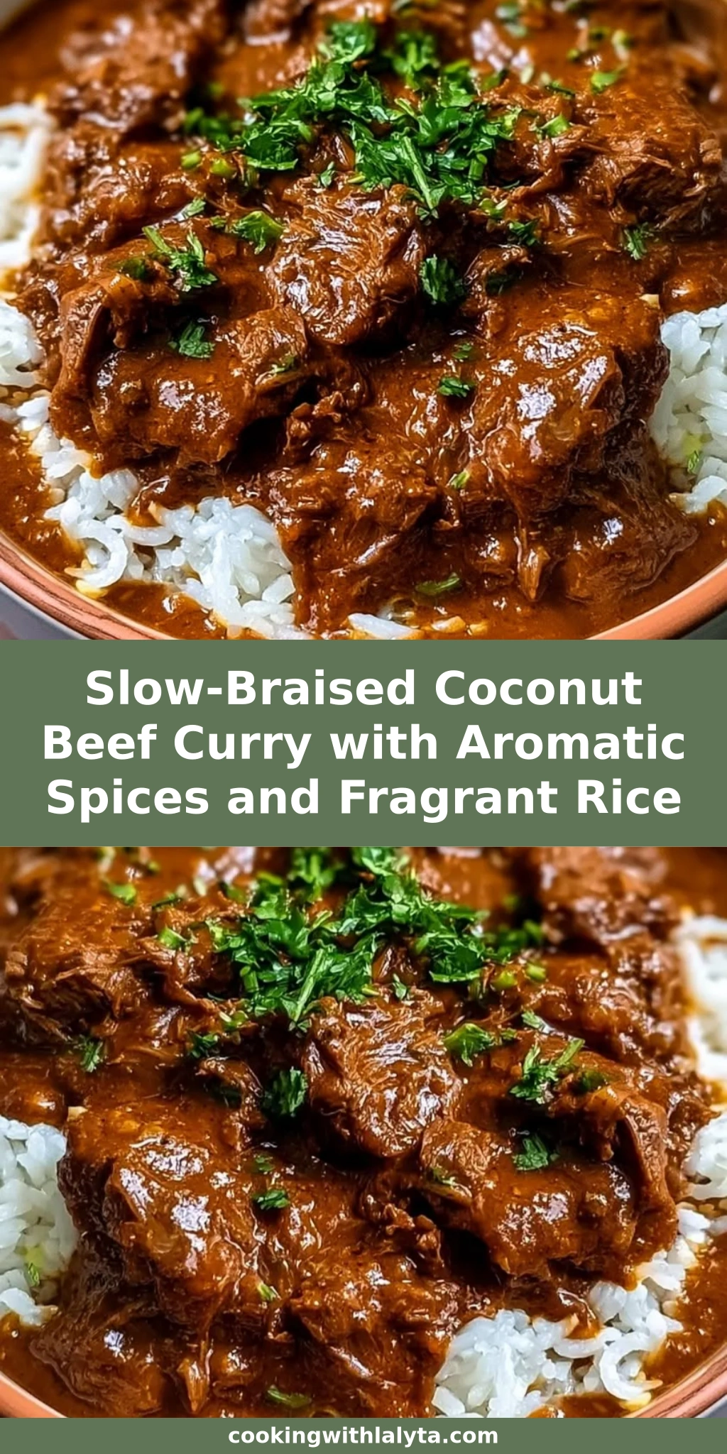 Slow-Braised Coconut Beef Curry with Aromatic Spices and Fragrant Rice