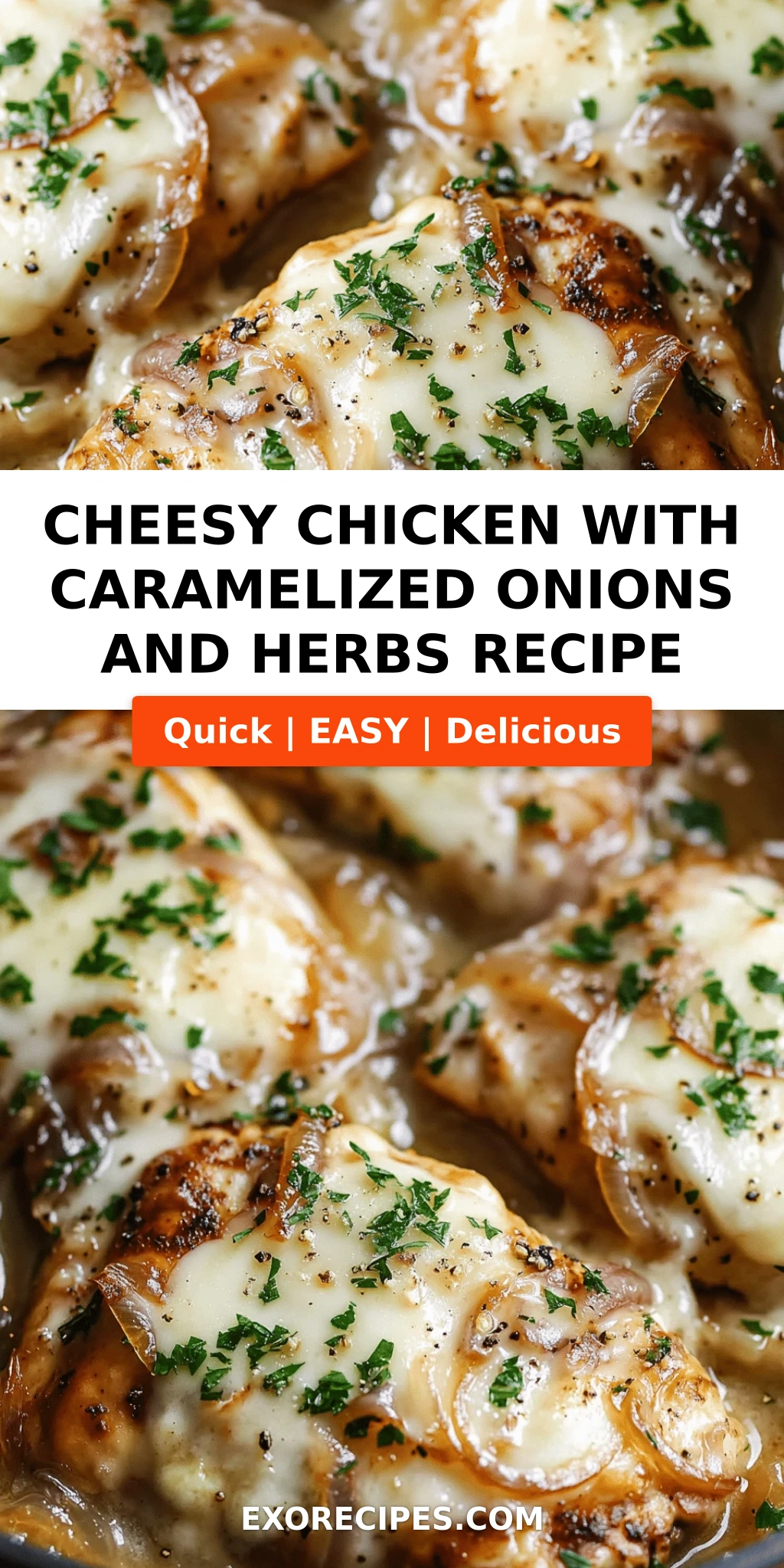 Cheesy Chicken with Caramelized Onions and Herbs A Flavorful Weeknight Dinner