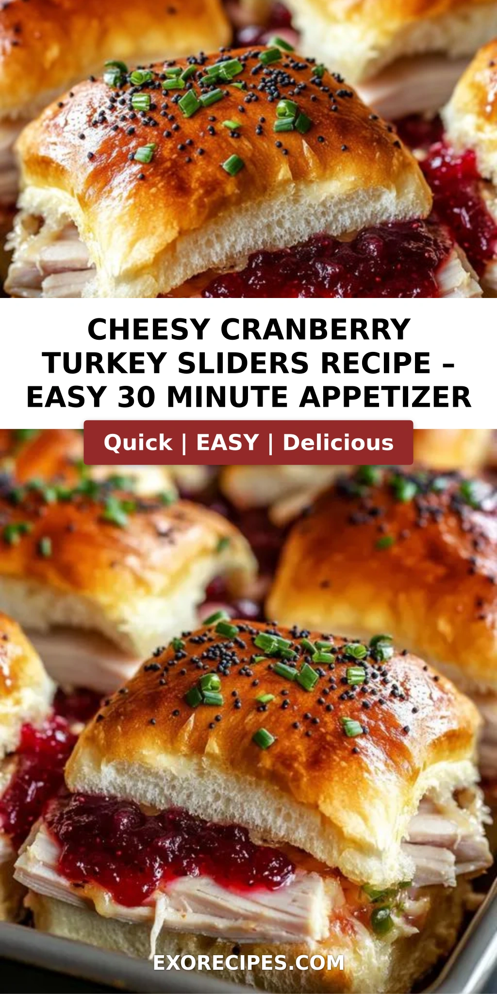 Cheesy Cranberry Turkey Sliders