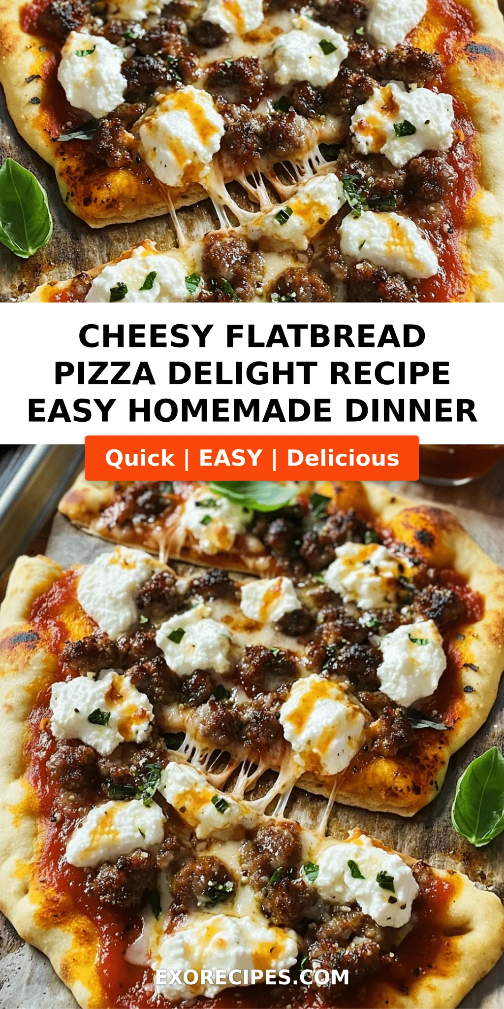 Cheesy Flatbread Pizza Delight: A Perfect Blend of Simplicity and Flavor