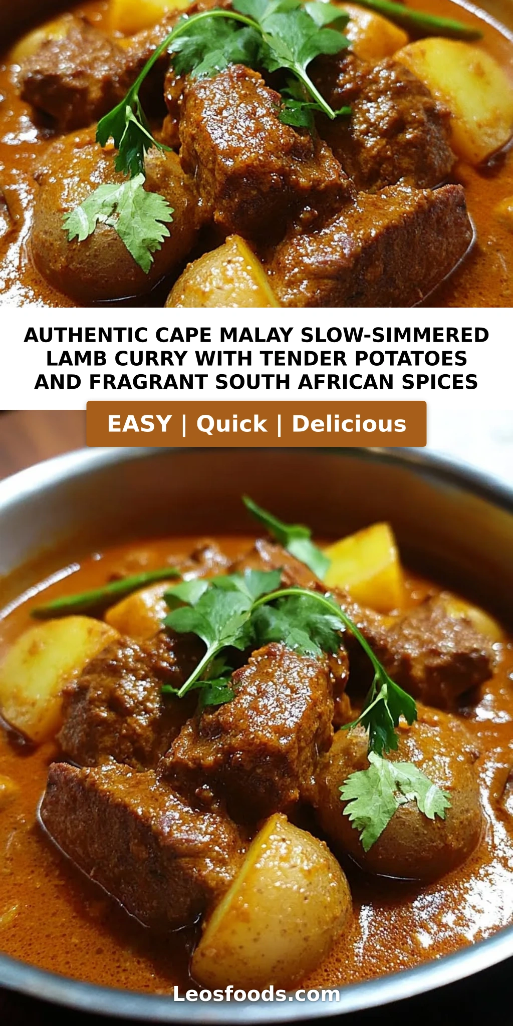 Authentic Cape Malay Slow-Simmered Lamb Curry with Tender Potatoes and Fragrant South African Spices