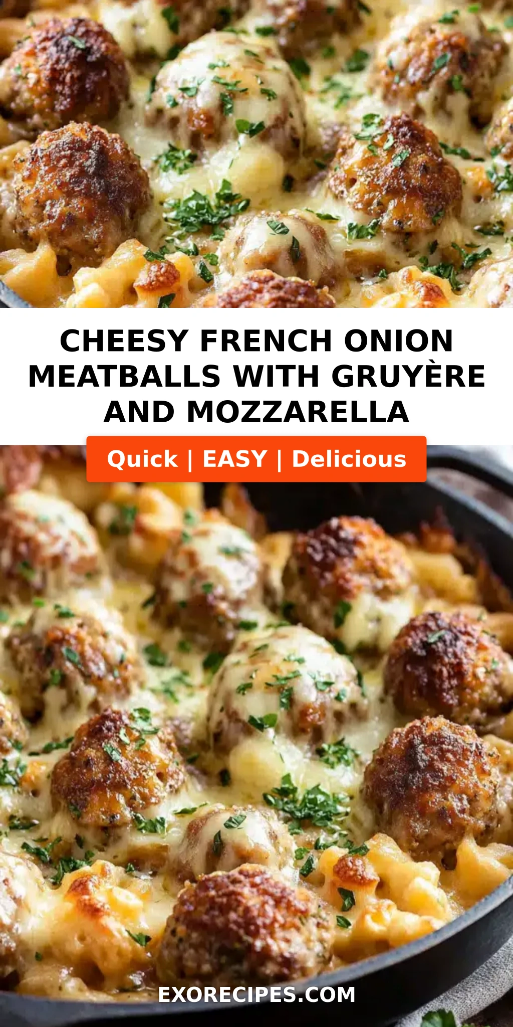 Cheesy French Onion Meatballs with Gruyère and Mozzarella: A Comforting Recipe for Cozy Nights