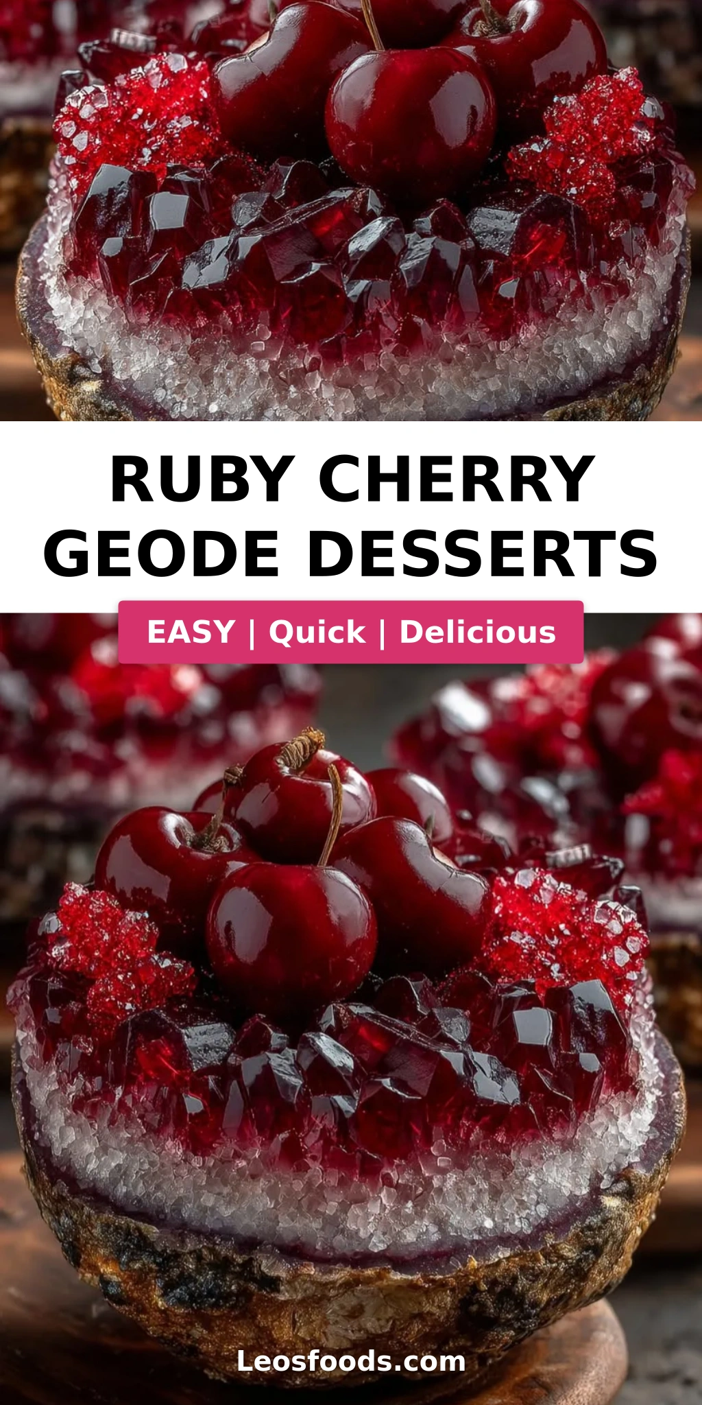Ruby Cherry Geode Desserts