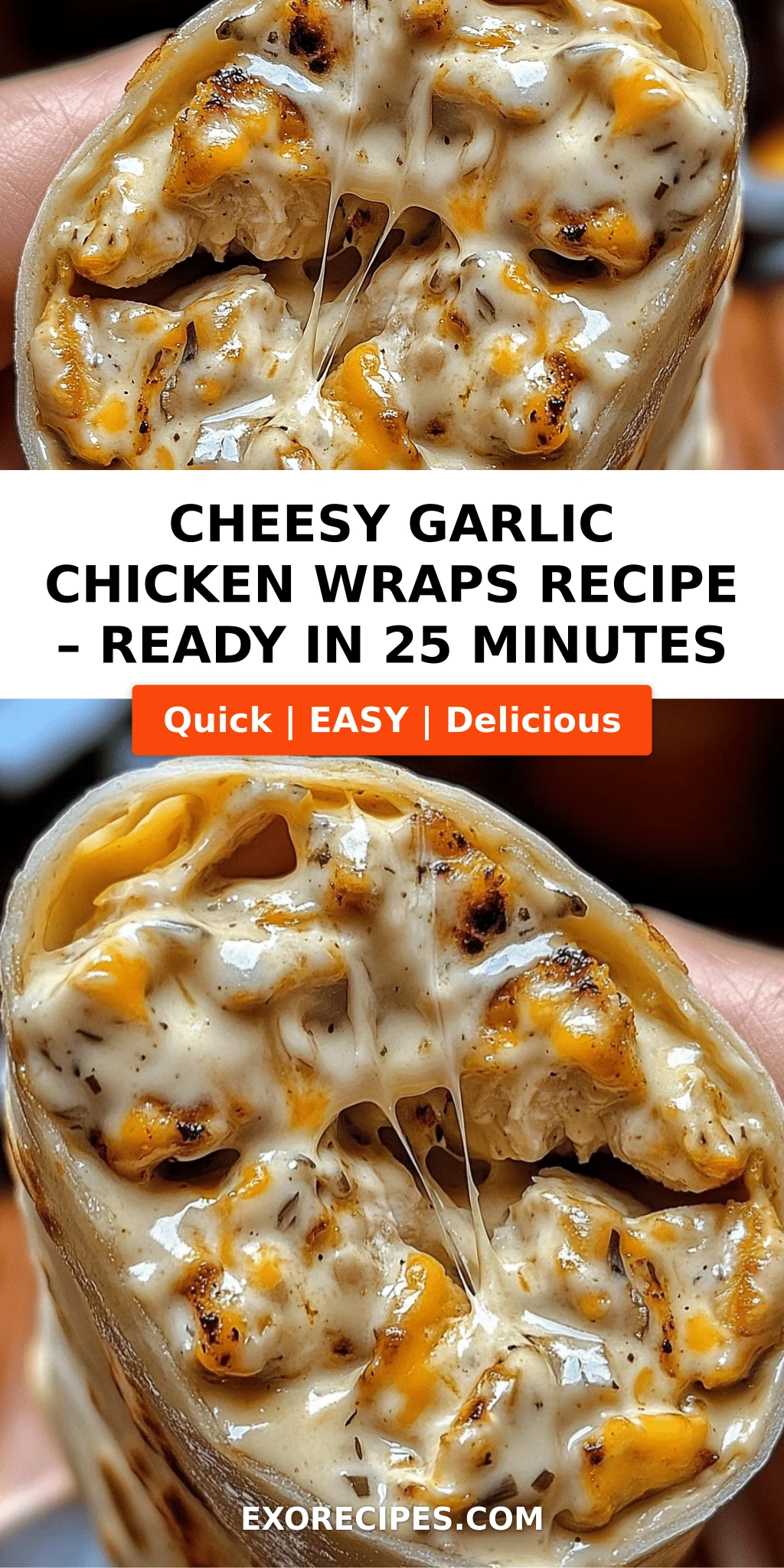 Cheesy Garlic Chicken Wraps