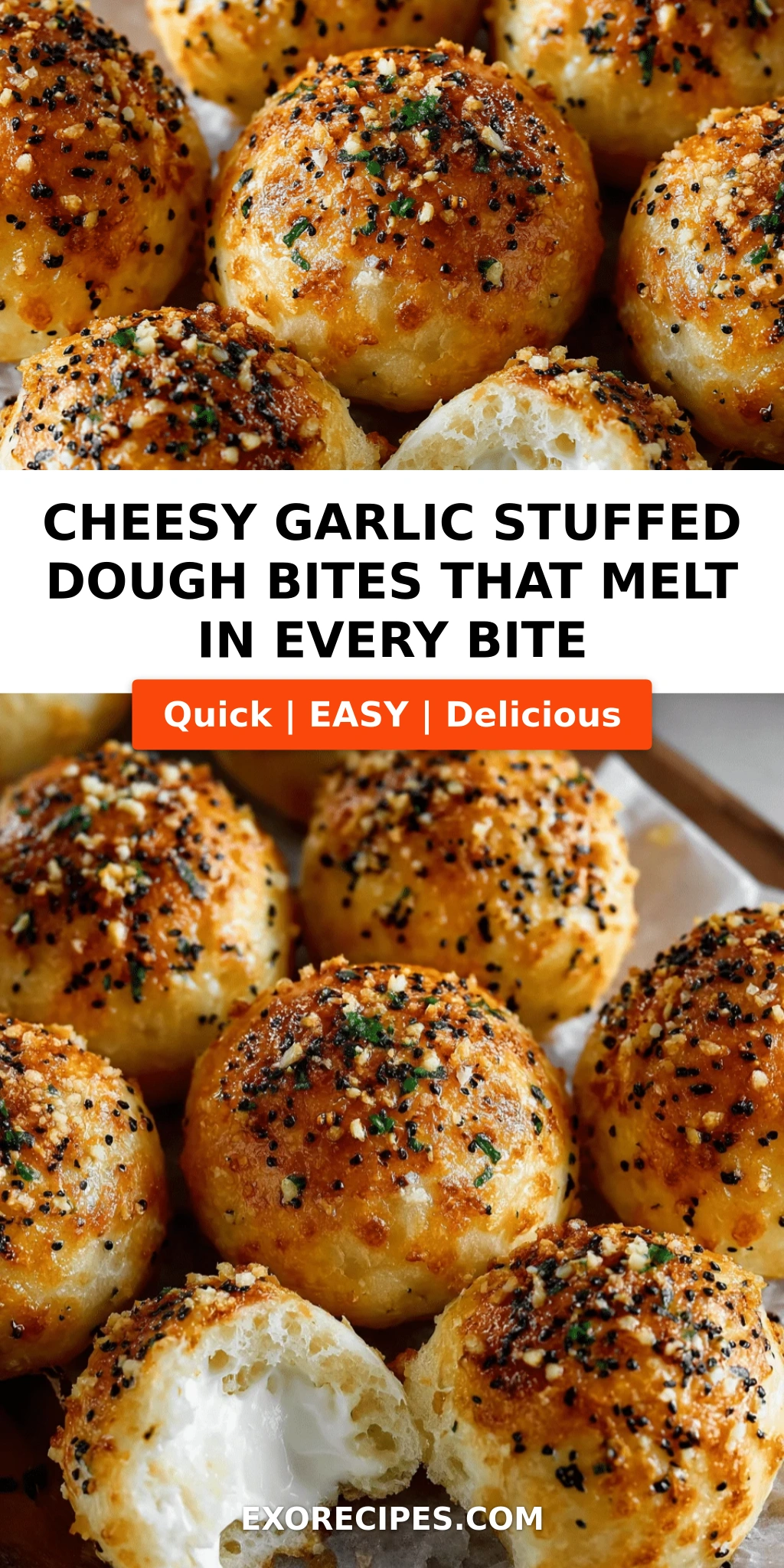Cheesy Garlic Stuffed Dough Bites That Melt in Every Bite